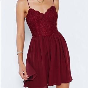 UO Kimchi Blue Spaghetti Strap Lace Dress